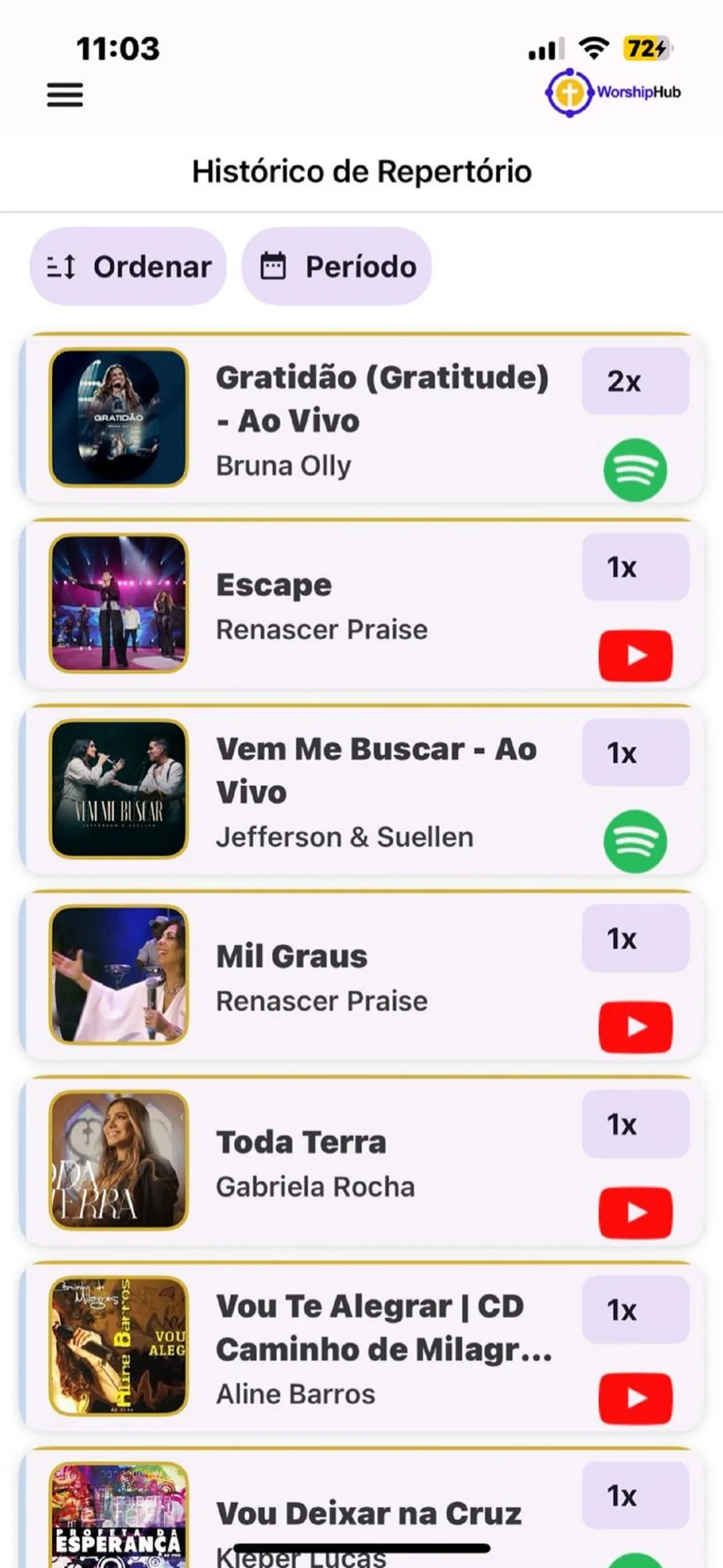 Tela de indisponibilidade do WorshipHub